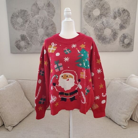 🎄 H&M 🎄Festive Santa Knit Pullover Sweater - [Size XL] - Picture 2 of 11